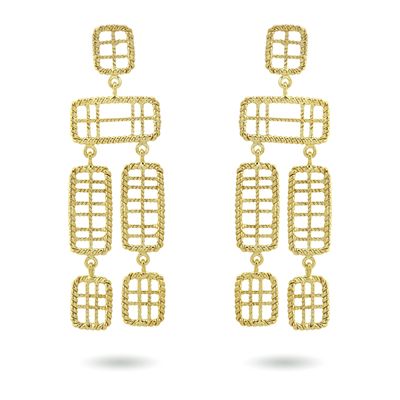 christine bekaert jewelry handcrafted gold-plated liora large statement dangle earrings
