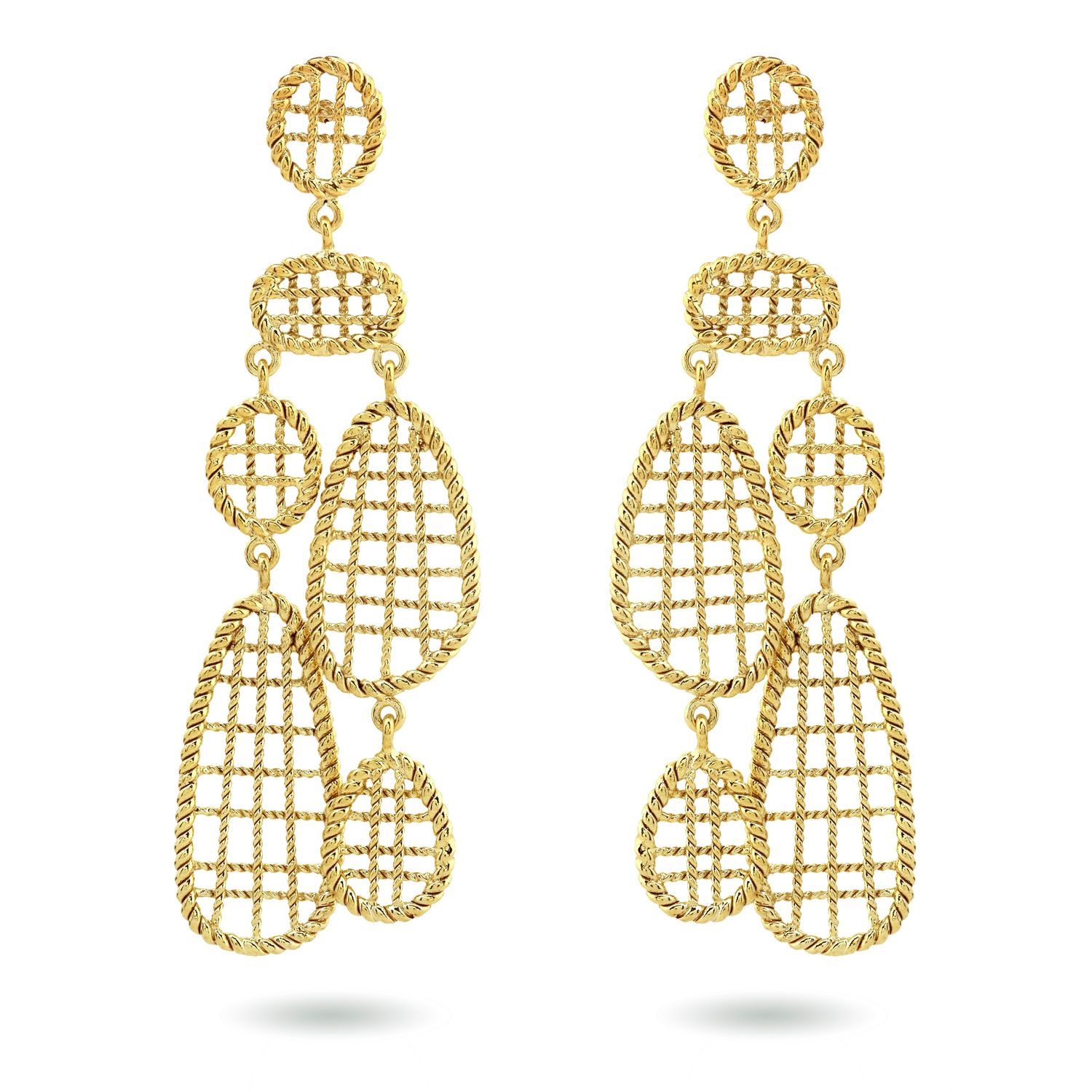 christine bekaert jewelry handcrafted gold-plated statement dangle noori earrings