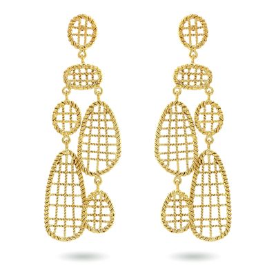 christine bekaert jewelry handcrafted gold-plated statement dangle noori earrings