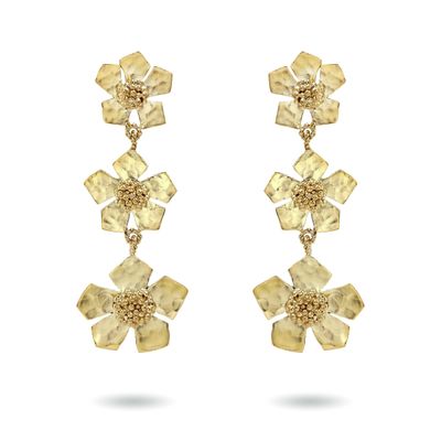 christine bekaert jewelry handcrafted gold-plated hammered statement everbloom fall earrings