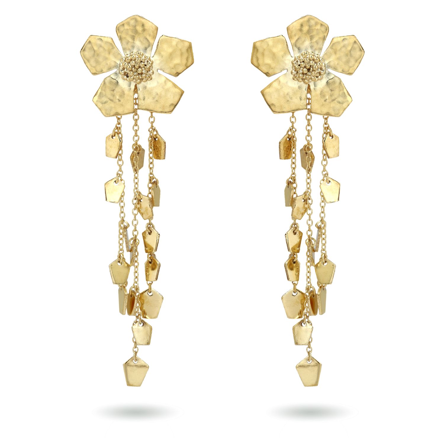 christine bekaert statement jewelry handcrafted gold-plated detachable eternelle dangle large earrings 