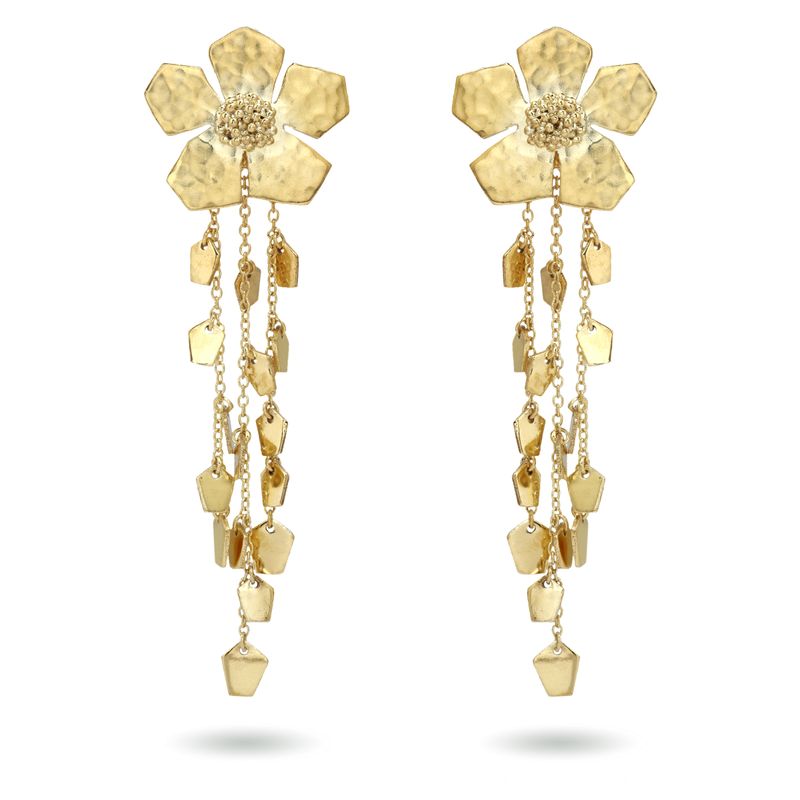 christine bekaert statement jewelry handcrafted gold-plated detachable eternelle dangle large earrings 