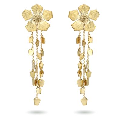 christine bekaert statement jewelry handcrafted gold-plated detachable eternelle dangle large earrings 