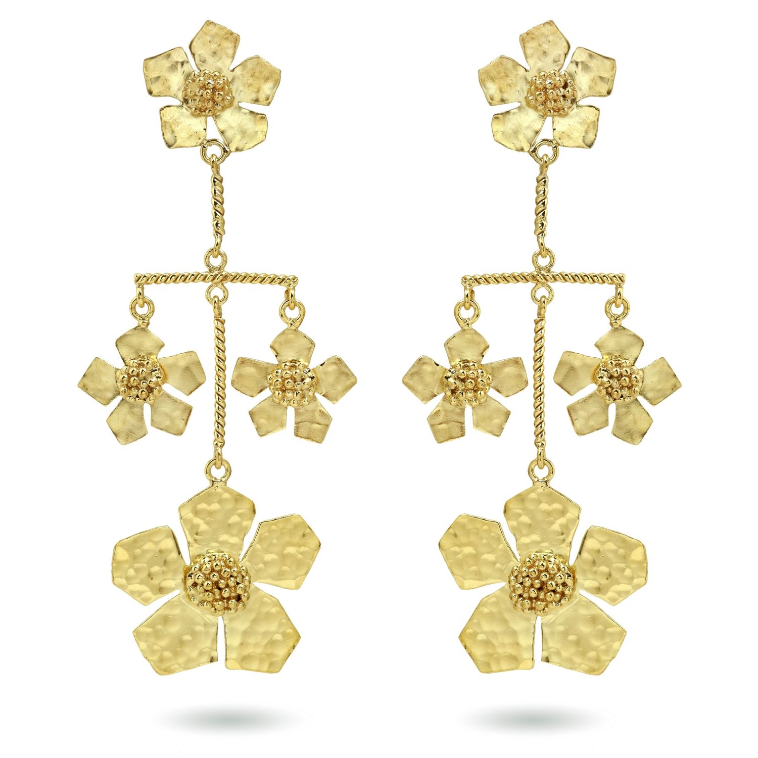 Christine Bekaert statement jewelry handcrafted gold-plated paper sonnets earrings 