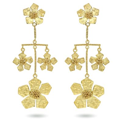 Christine Bekaert statement jewelry handcrafted gold-plated paper sonnets earrings 
