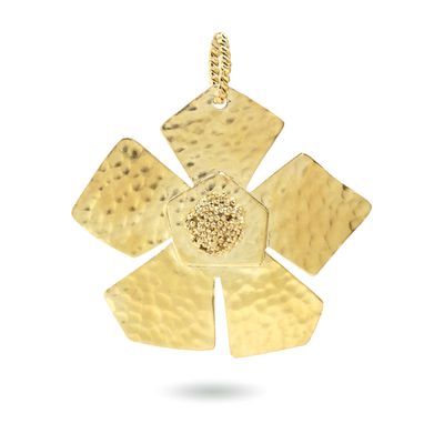 Christine bekaert statement jewelry handcrafted gold-plated everbloom pendant 