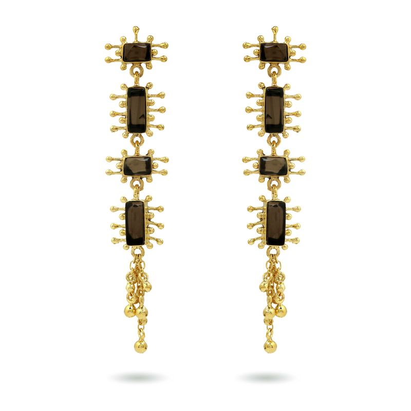 The Ningal Earrings - Smokey Quartz
