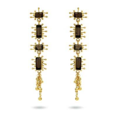 The Ningal Earrings - Smokey Quartz