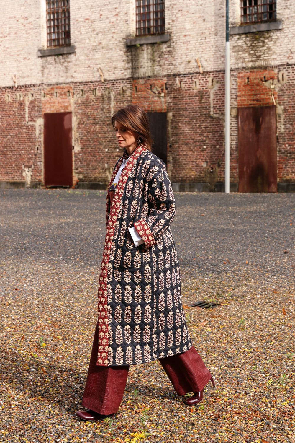 The Agatha Long Jacket - Black with a touch of Red