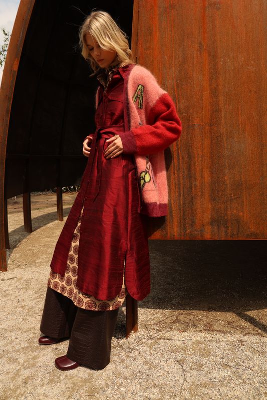 The Sophia Dress - Burgundy red