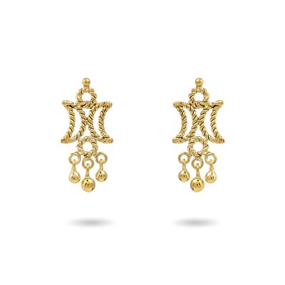 christine bekaert jewelry handcrafted gold-plated Nanna small earrings with star design and gold beads