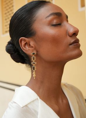 The Ningal Earrings - Smokey Quartz