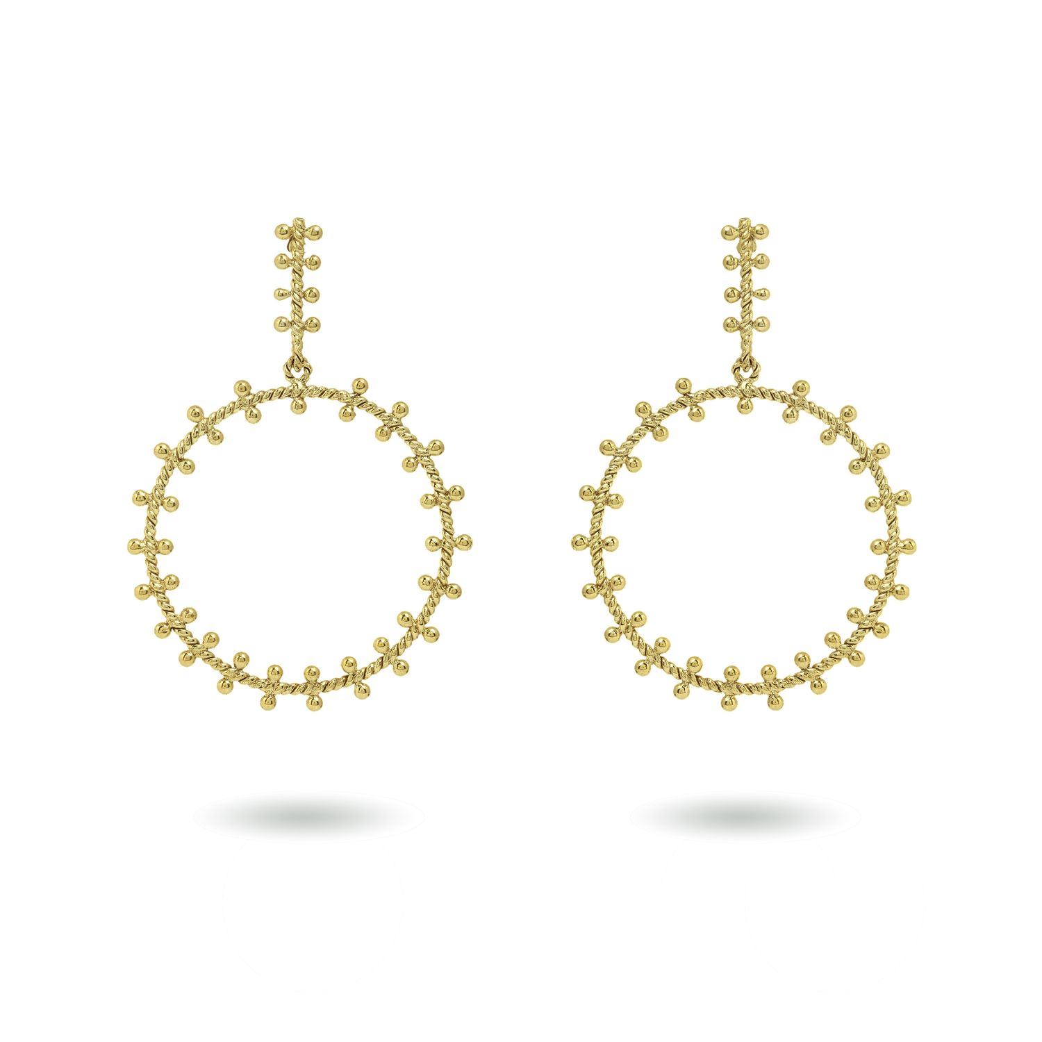 christine bekaert jewelry handcrafted gold-plated Akkad medium hoops earrings
