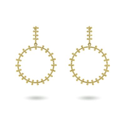 christine bekaert jewelry handcrafted gold-plated Akkad medium hoops earrings
