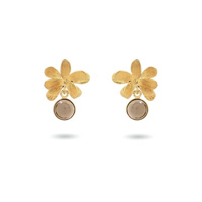 The Dreamy Petal Studs - White Moonstone