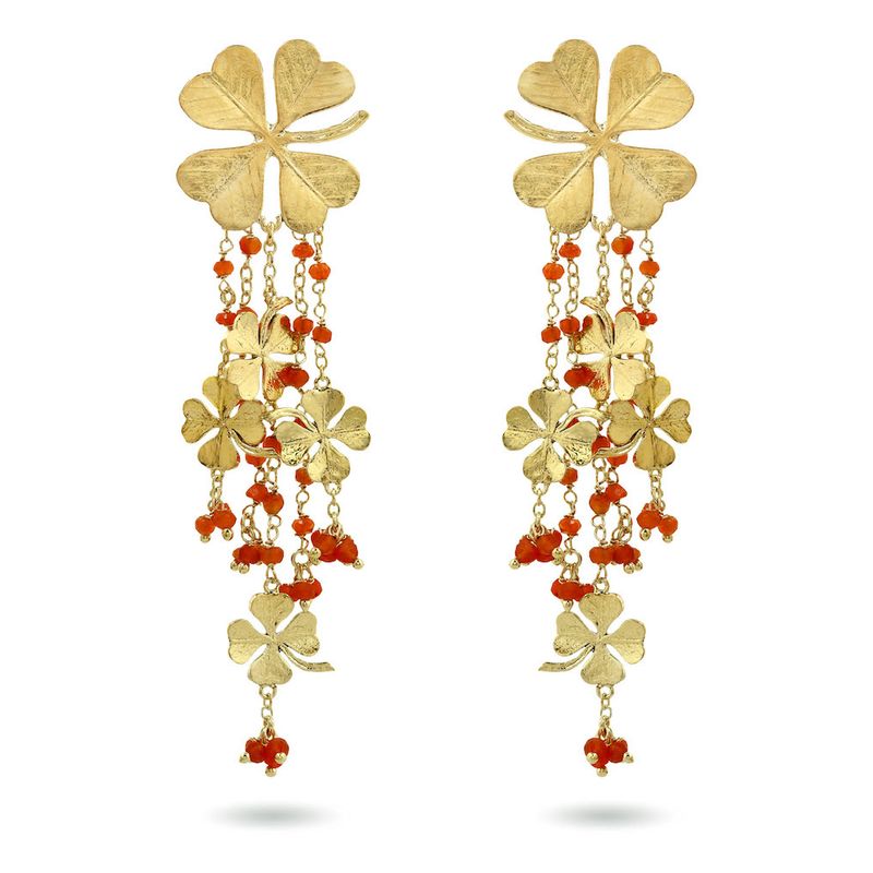 The Find Your Clover Earrings - Carnelian