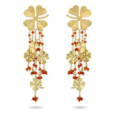 The Find Your Clover Earrings - Carnelian