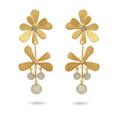 The Bloom Earrings - White Moonstone