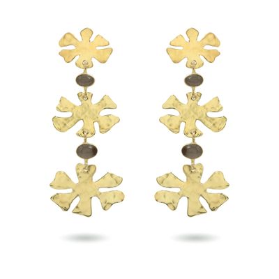 The Lagoon Earrings - Smokey Quartz