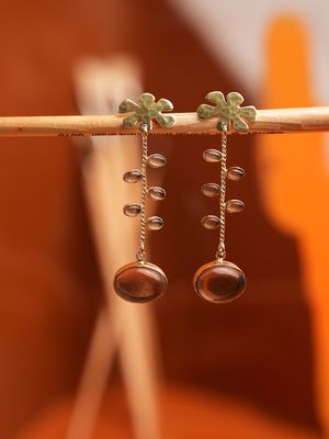 The Acanthus Earrings - Smokey Quartz