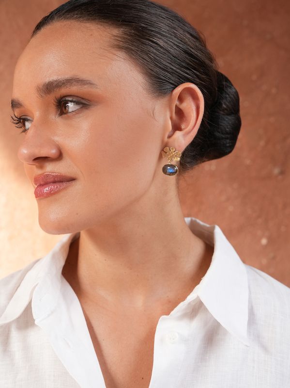 The Botanica Small Earrings - Labradorite