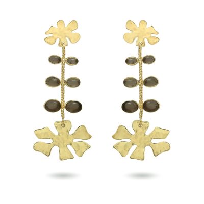 The Mimosa Small Earrings - Smokey Quartz