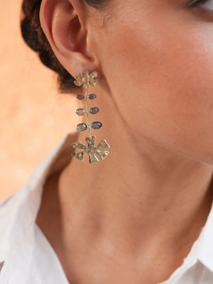 The Mimosa Small Earrings - Smokey Quartz