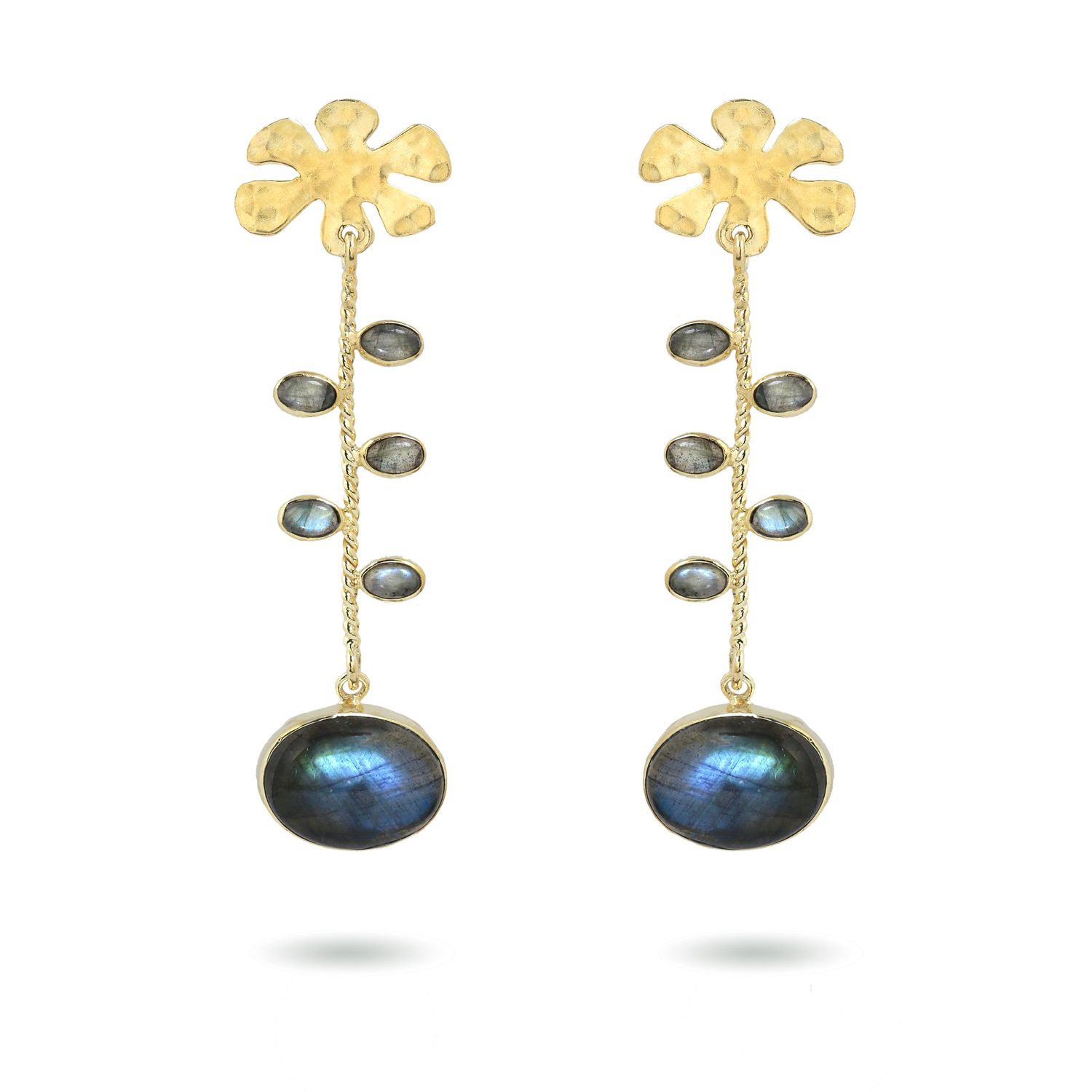 The Acanthus Earrings - Labradorite