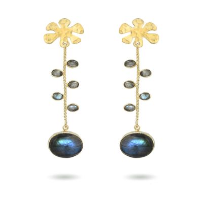 The Acanthus Earrings - Labradorite