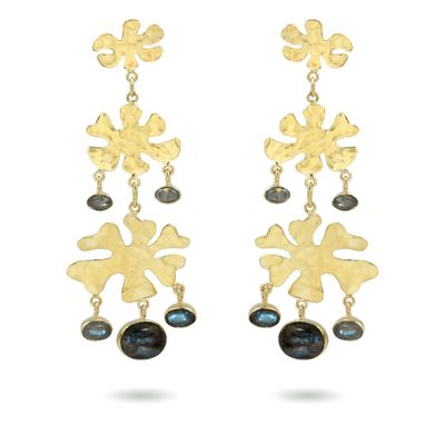The Marguerite Earrings - Labradorite