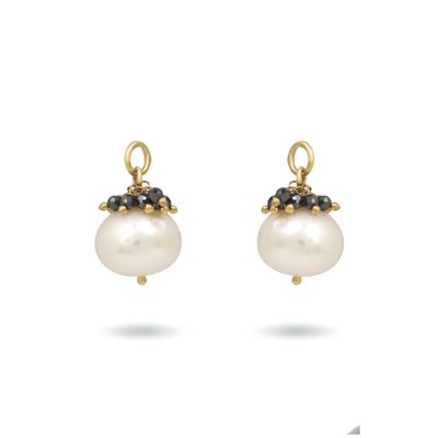 The Stella Earrings - Pearl + Hematite
