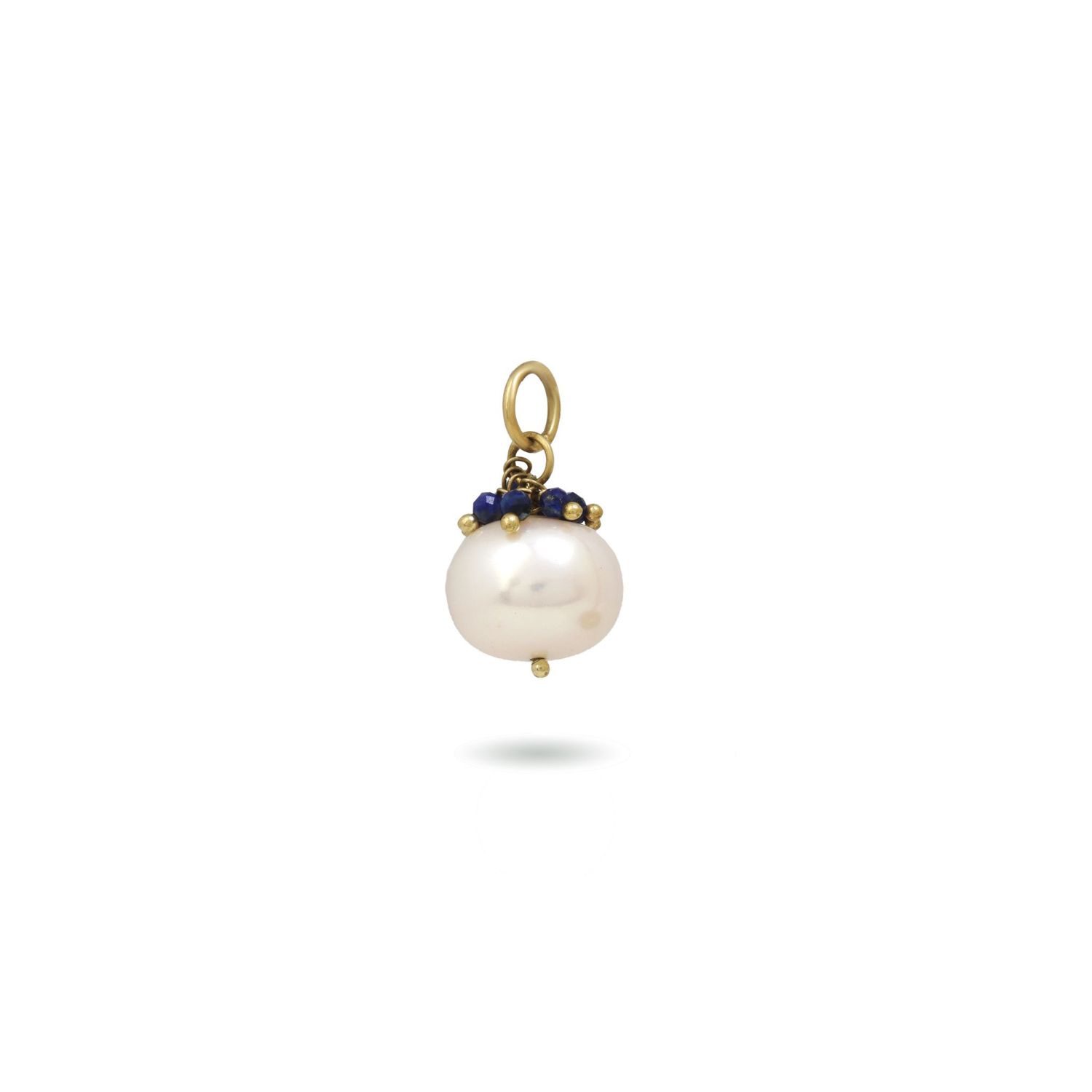 The Stella Pendant - Pearl + Lapis Lazuli