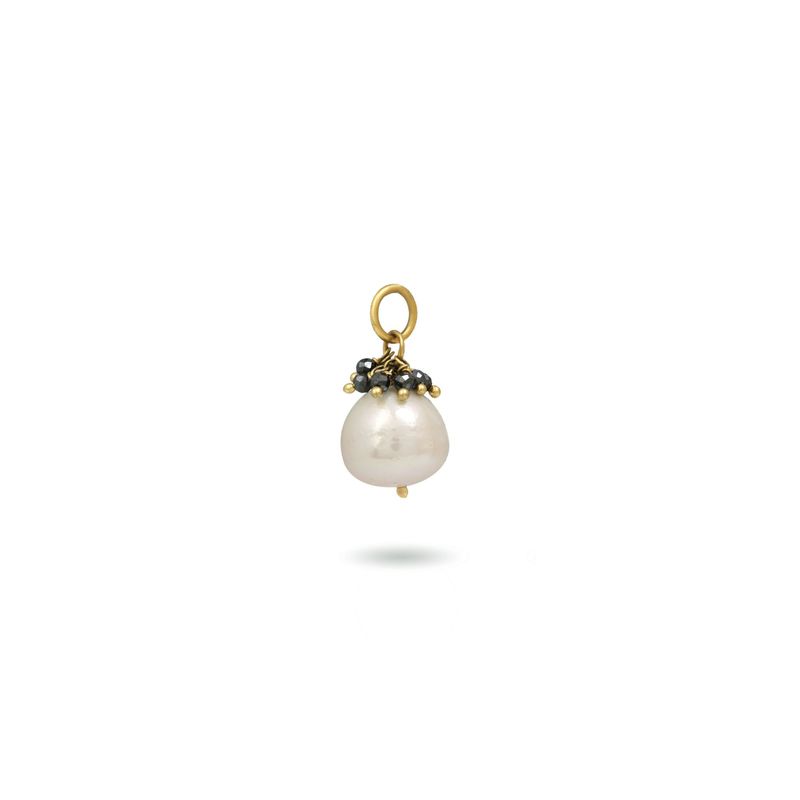 The Stella Pendant - Pearl + Hematite