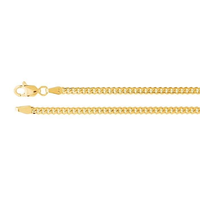 14K Yellow Gold 2.6mm Miami Cuban Chain 18"