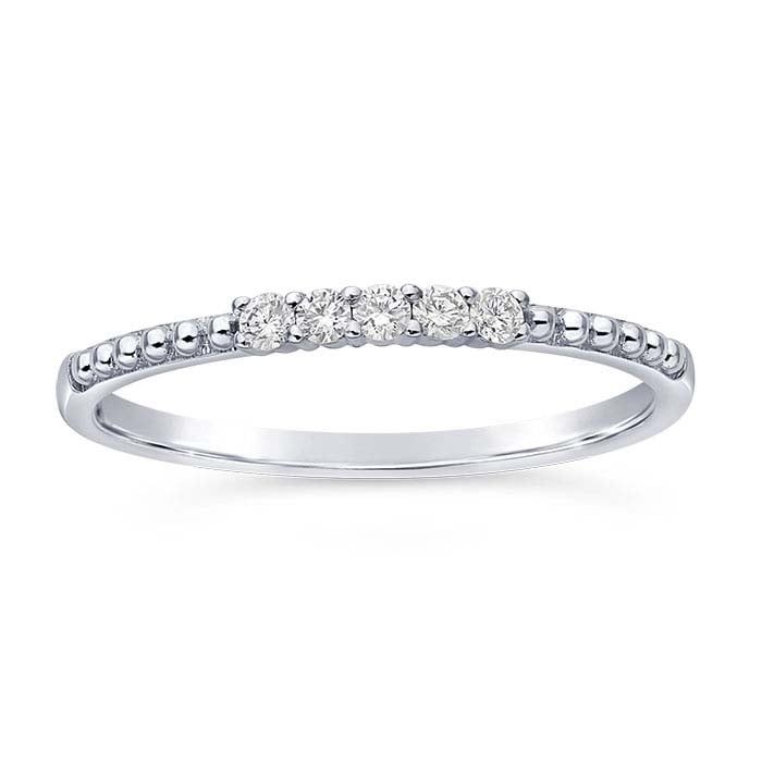 14K White Gold Diamond-Set Ring