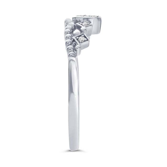 14K White Gold Diamond-Set Tiara Ring