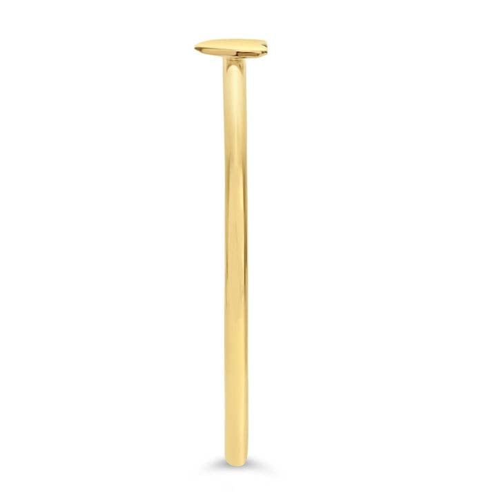 14K Yellow Gold Heart Accent Stackable Ring