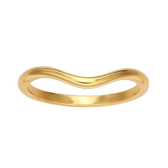 14K Yellow Gold Stackable Curved Ring
