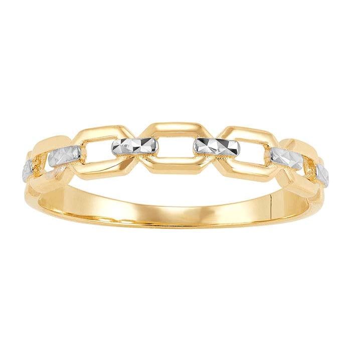 14K Yellow Gold Chain Link Ring