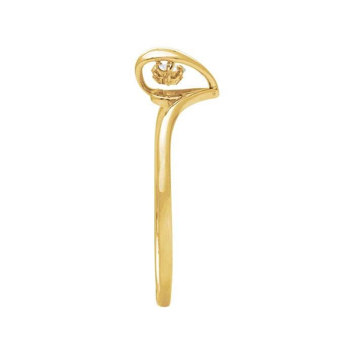 Dancing Stone™ 14K White or Yellow Gold Lab-Grown Diamond-Set Heart Ring