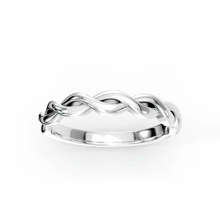 18K White Gold Twist Ring Yellow/White/Rose
