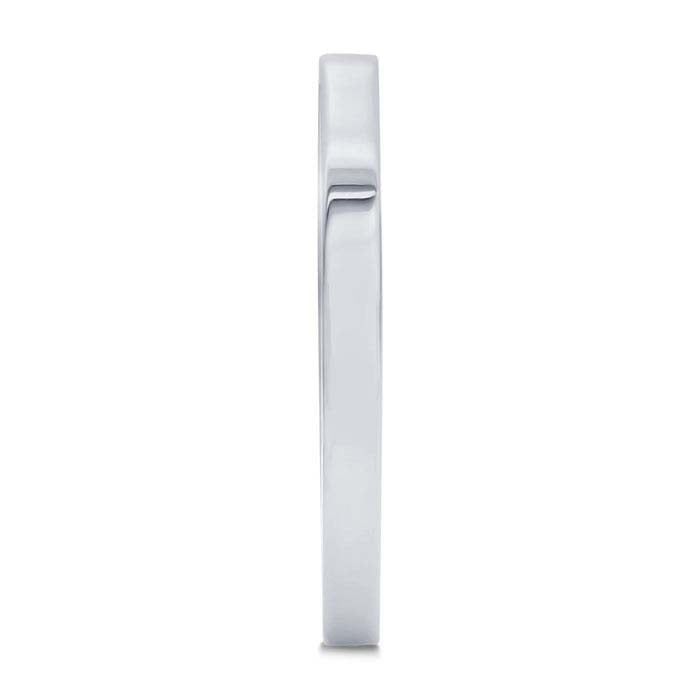 14K White Gold 2mm Flat Comfort Fit Lightweight Wedding Band
