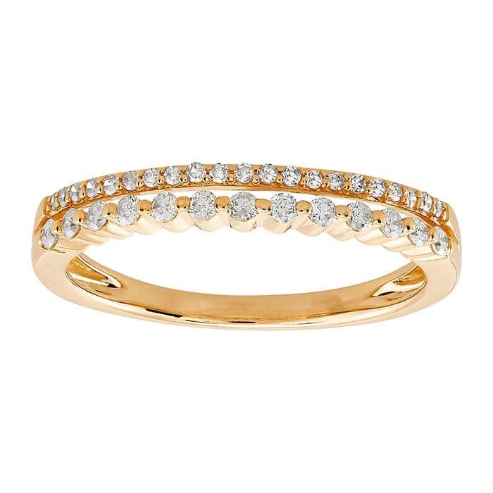 10K Yellow Gold Diamond-Set Double Band