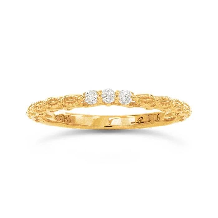 14K Yellow Gold Lab-Grown Diamond-Set Wedding Ring