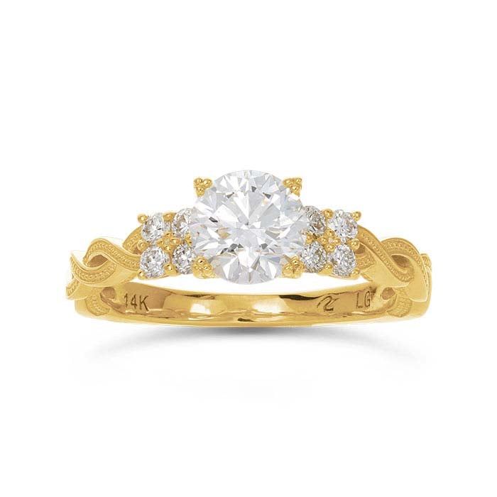14K Yellow Gold Lab-Grown Diamond-Set Engagement Ring