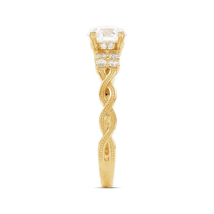 14K Yellow Gold Lab-Grown Diamond-Set Engagement Ring