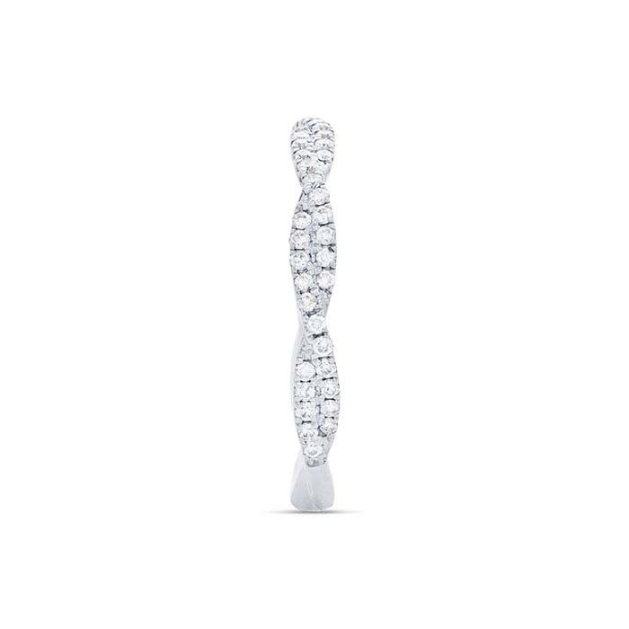10K White Gold Diamond Twist Ring