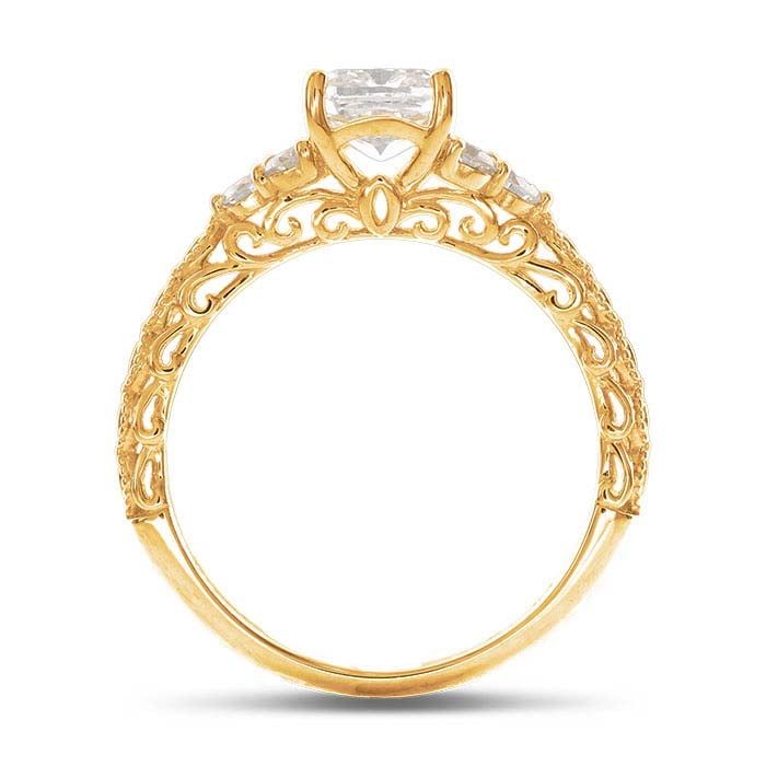 14K Yellow Gold Lab-Grown Diamond-Set Engagement Ring