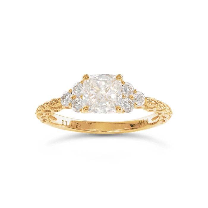 14K Yellow Gold Lab-Grown Diamond-Set Engagement Ring