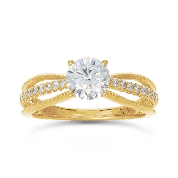 14K Yellow Gold Lab-Grown Diamond Engagement Ring